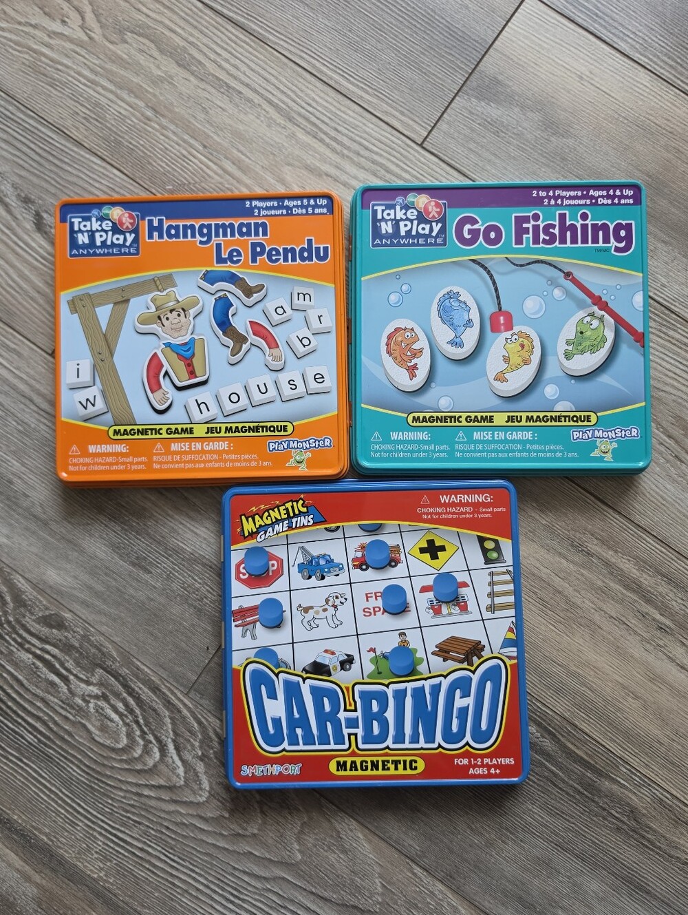 Magnetic Kids Game Tin Set -Handy Travel Games Kit For Ages 4+ Above/Unisex